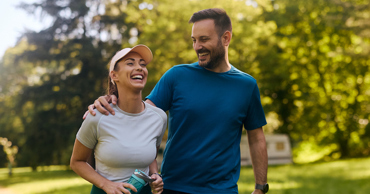 couple outside on a walk